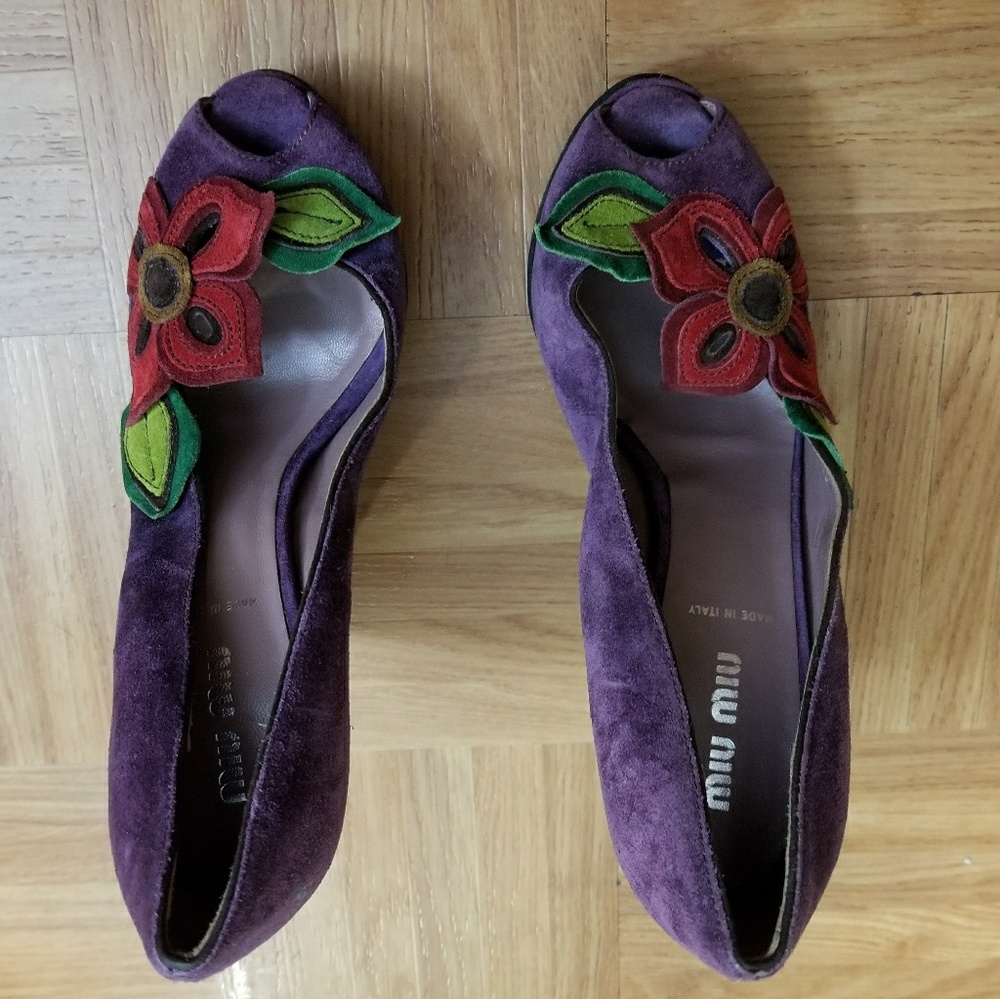 Miu Miu Open Toe Wedge Heels - image 4